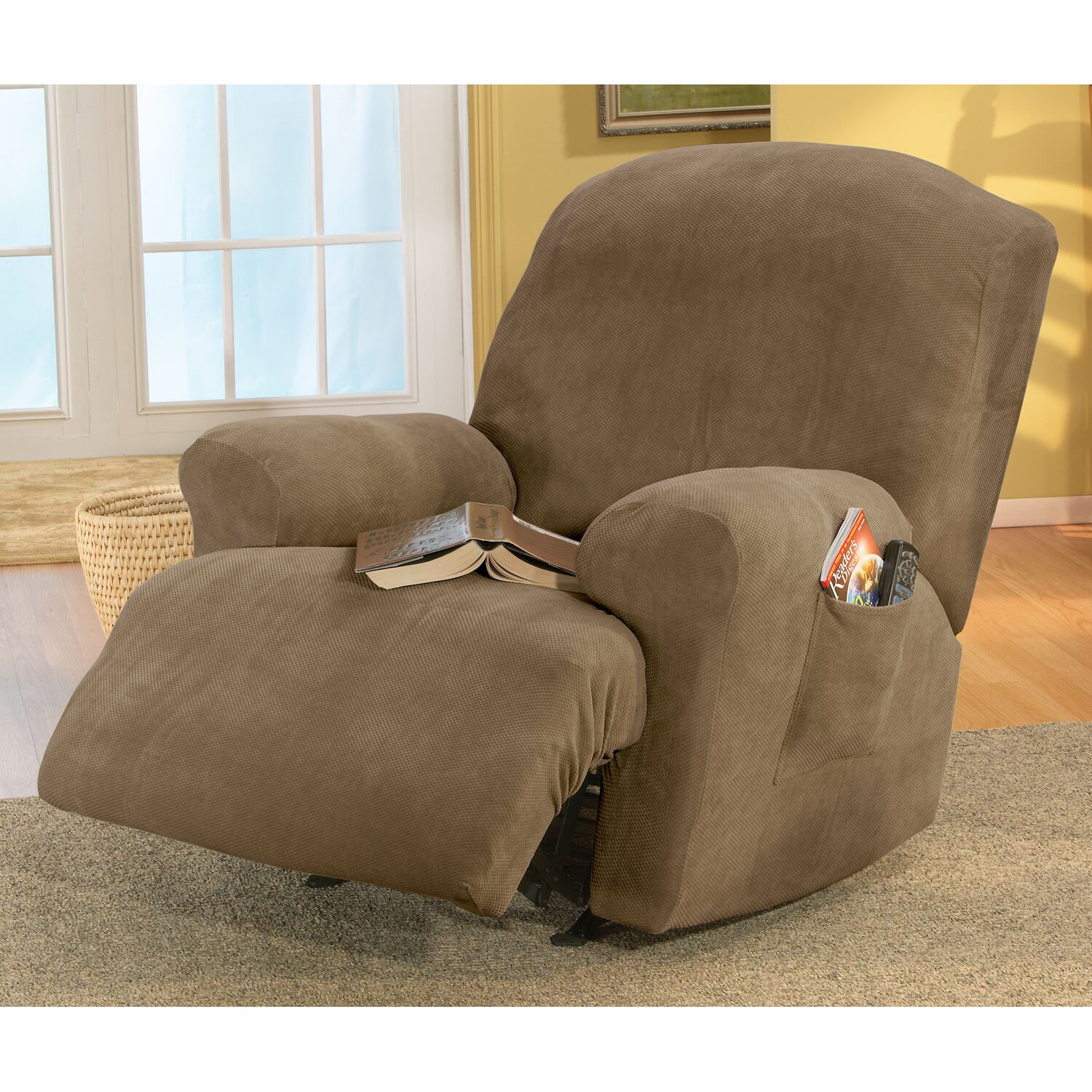 Sure Fit Stretch Pique Recliner T Cushion Slipcover Reviews Wayfair